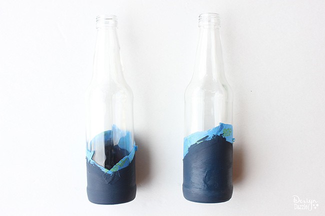 Make color dipped bottles- learn how on Design Dazzle!