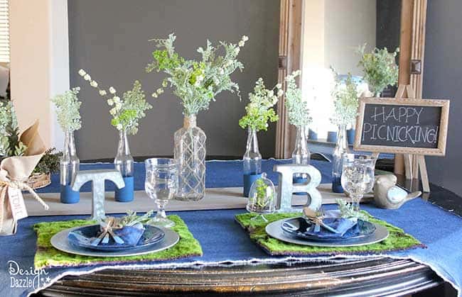 Denim is the new trend! Check out my indoor picnic table on Design Dazzle!