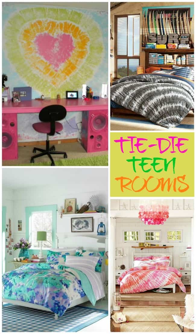 Include tie die elements in your teen room for an extra pop of color!