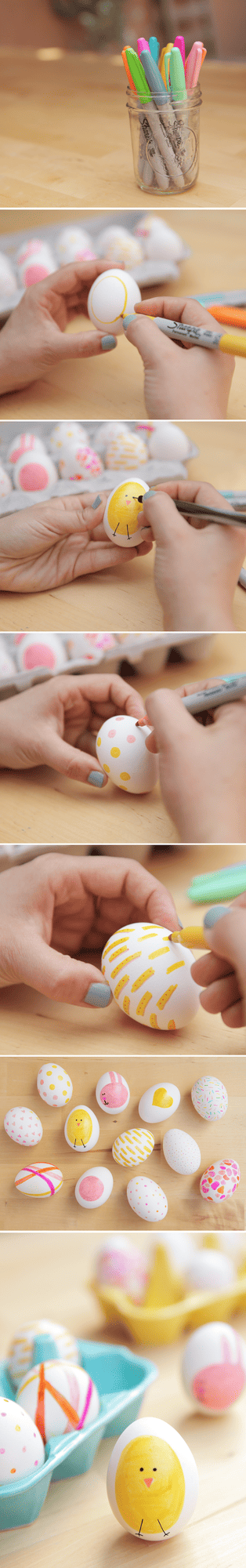 Easter Egg Decorating with sharpies. Fun way to be creative!