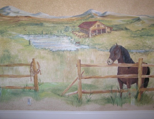 horse farm mural