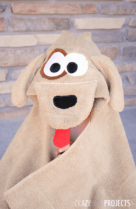 DIY puppy hooded towel - check out the whole collection of adorable animal hooded towels!