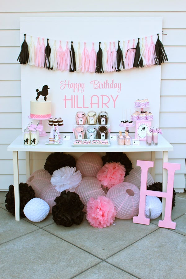 Pink and Black 50s Theme Birthday Party! This party is so full of fun and sure to make happy memories!!