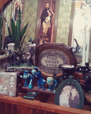 This office is fully decorated like Disney's Haunted Mansion - you've got to check it out!