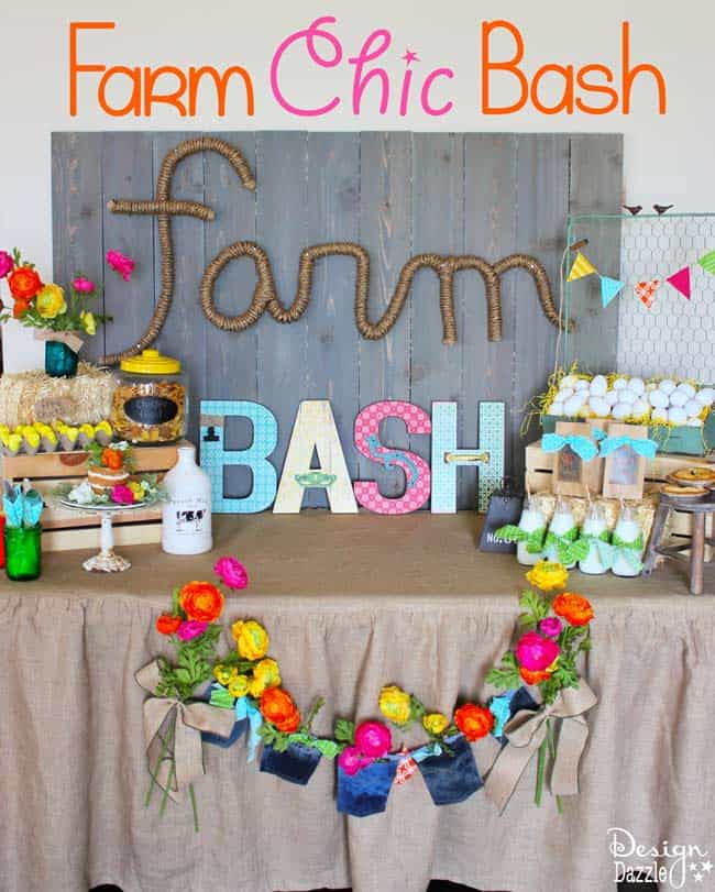 Farm Chic Bash with pops of burlap and denim