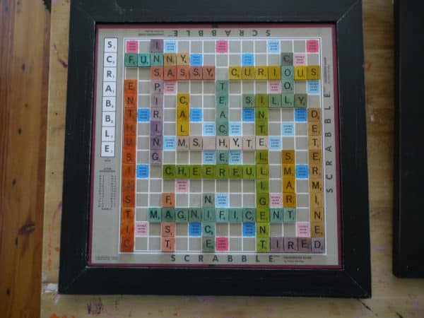 Make a scrabble board with words the kids use to describe their teacher for teacher appreciation week.