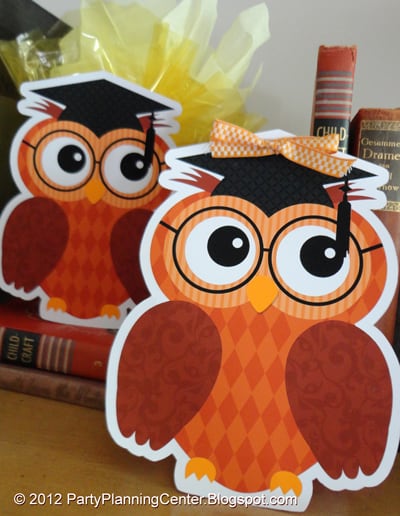 graduation party owl gift bags - free printable!