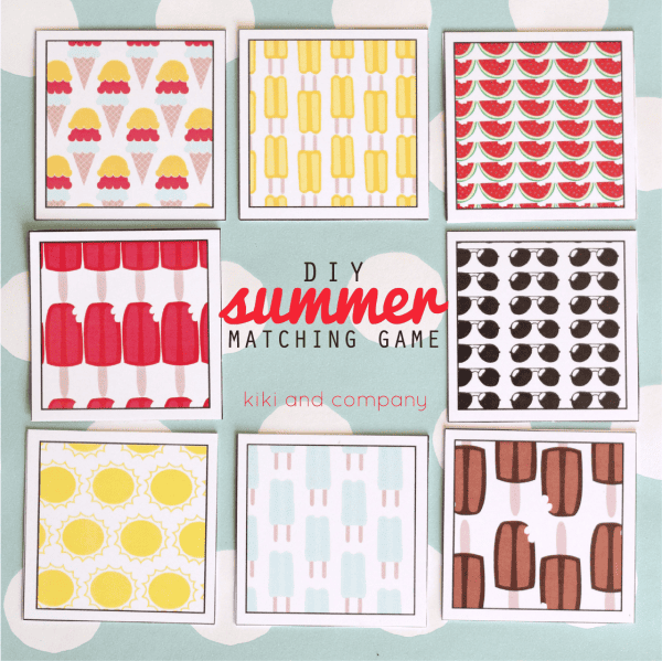 DIY Summer Matching Game. Perfect for car rides!