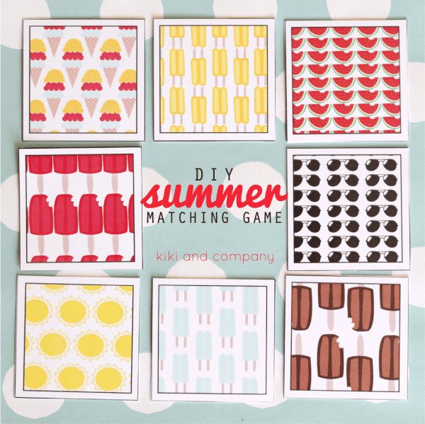 DIY kids matching game! Great printable for summertime fun! #kidsactivities