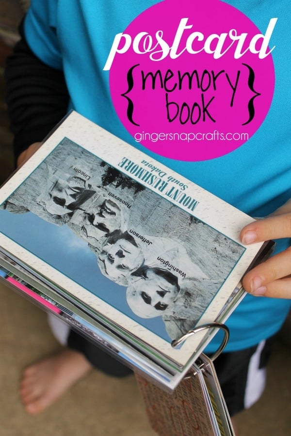 Design Dazzle postcard memory book at GingerSnapCrafts.com #postcards #family #vacations