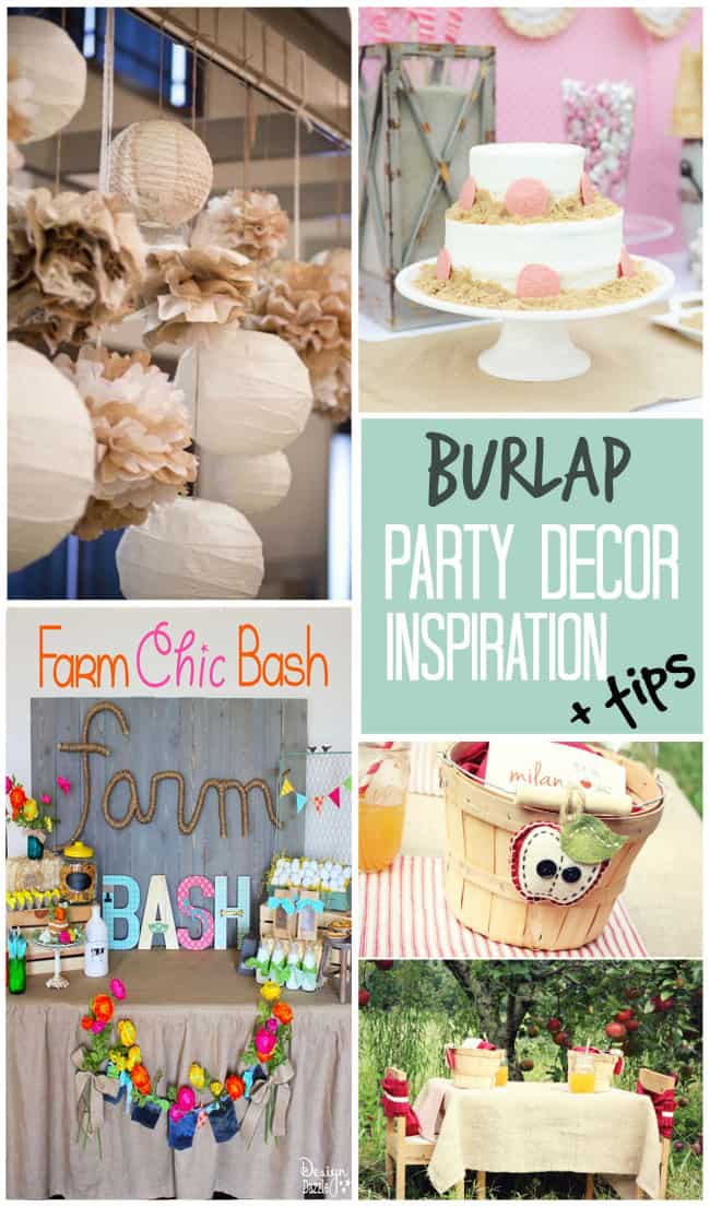 Fabulous burlap party decor inspiration + tips to incorporate burlap into your next event!