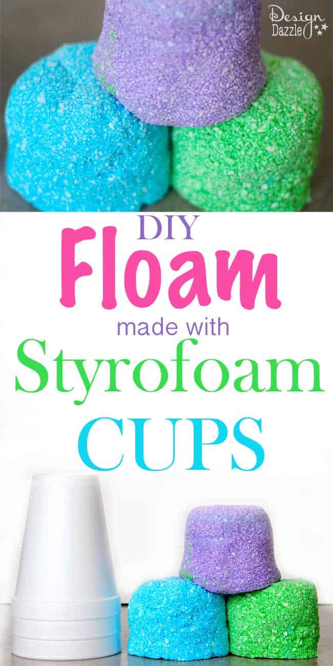 DIY Floam  How to Make Floam Beads from Styrofoam Cups