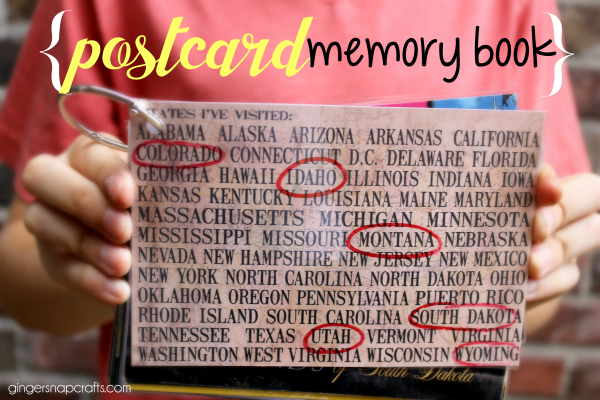 postcard memory book