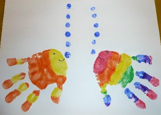 rainbow fish handprint craft