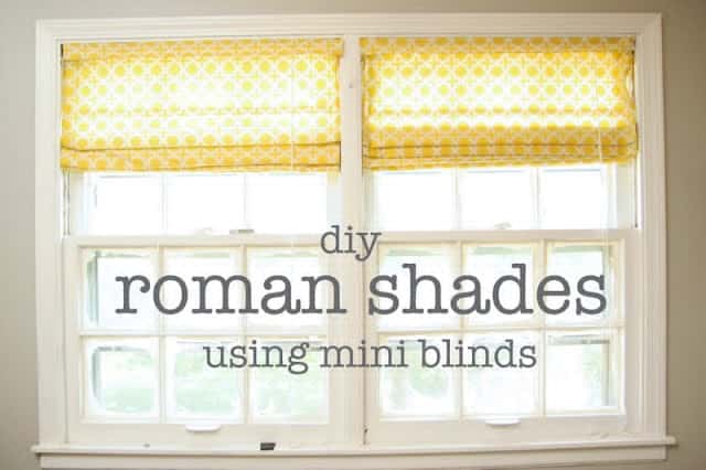 DIY roman shades using mini blinds