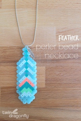 Perler Bead Feather Necklace Pattern