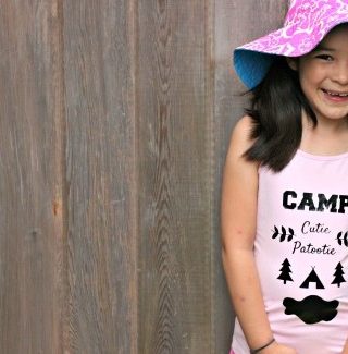Create an adorable Camp Cutie Patootie custom tank or t-shirt for your little camper with this Cricut project from Hello Creative Family.