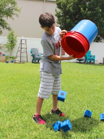 Yard Yahtzee with a bucket!