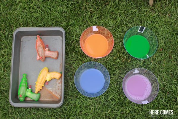 Squirt Gun Painting! A fun summer activity for the kids!