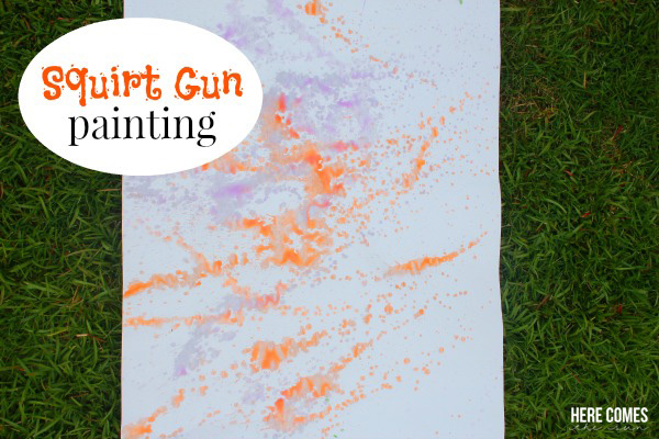 Squirt Gun Painting! A fun summer activity for the kids!