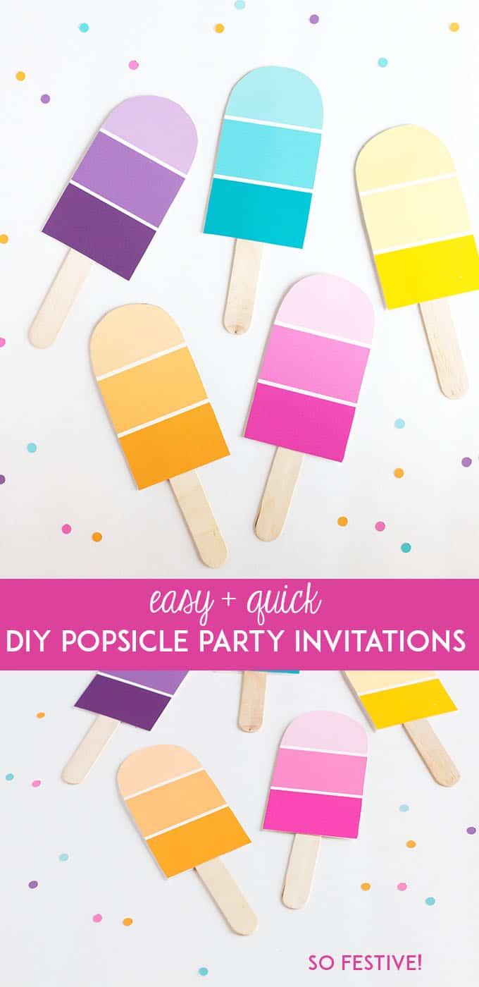 Easy DIY popsicle party invitations