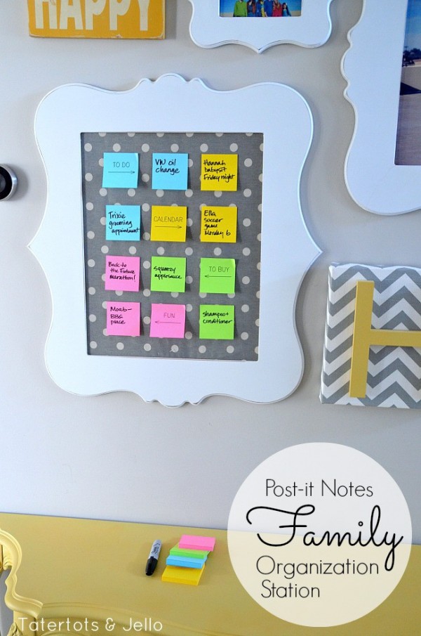 post it notes family organization