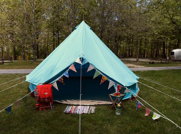 vintage inspired backyard camping