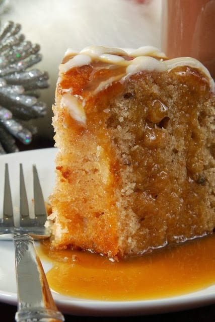 Apple Harvest Pound Cake with Caramel Glaze