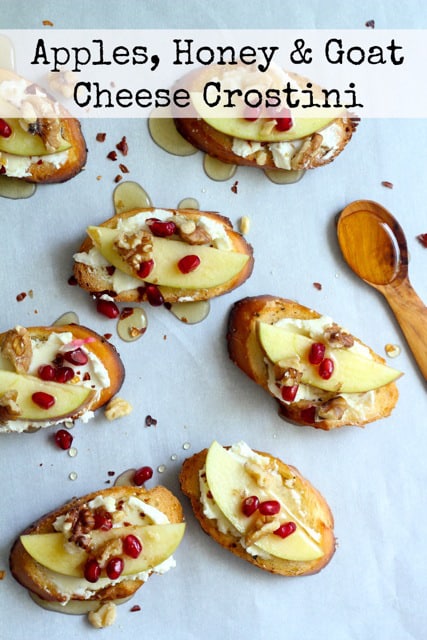 Apples, Honey, & Goat Cheese Crostini