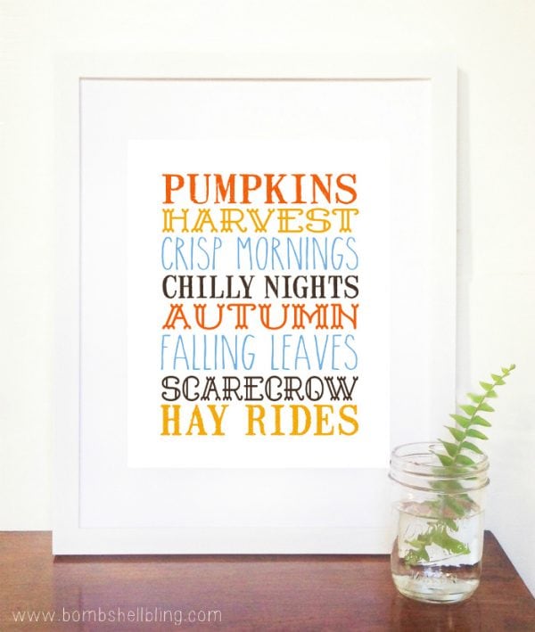 Fall Subway Art Printable