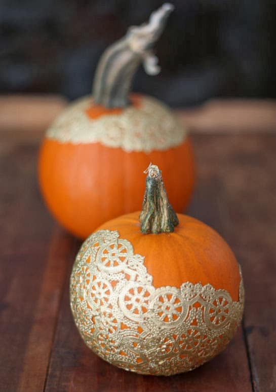 Gold Doily Pumpkins