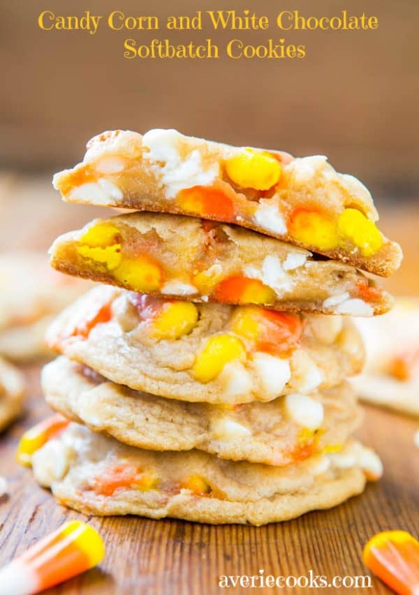 Candy Corn and White Chocolate Softbatch Cookies