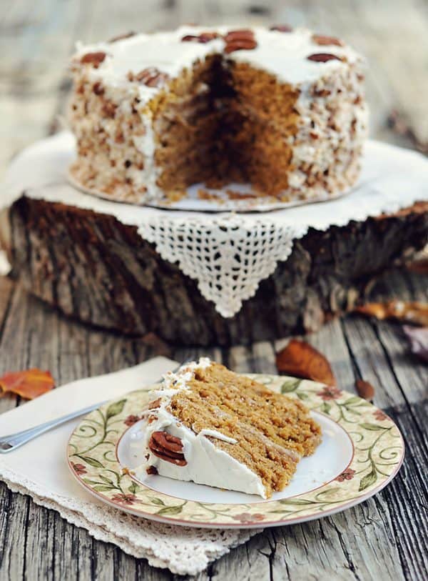 10 Fabulous Fall Treats featured on Design Dazzle. Mouth-watering Caramel Pumpkin Italian Cream Cake! 