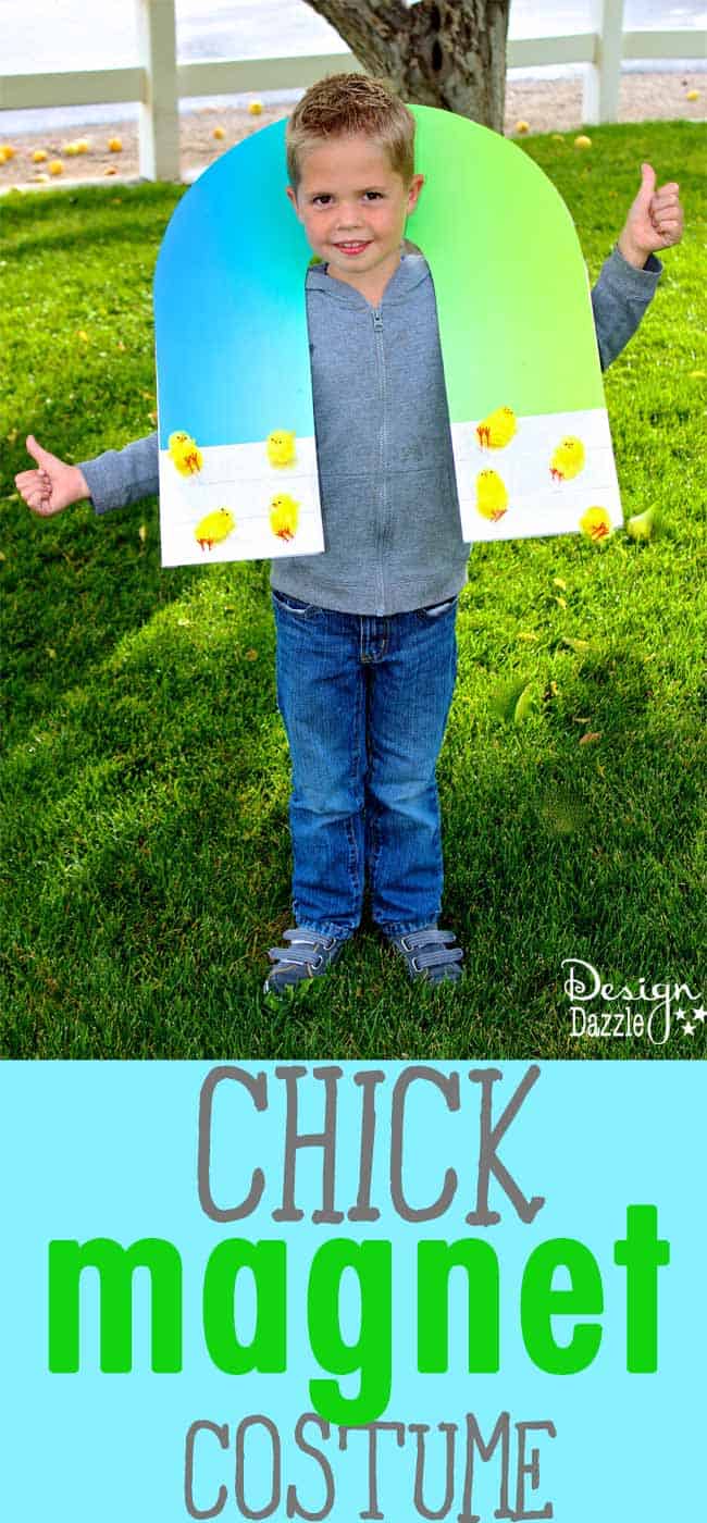 DIY Chick Magnet Costume - such a quick & easy and DARLING costume idea for a little boy!