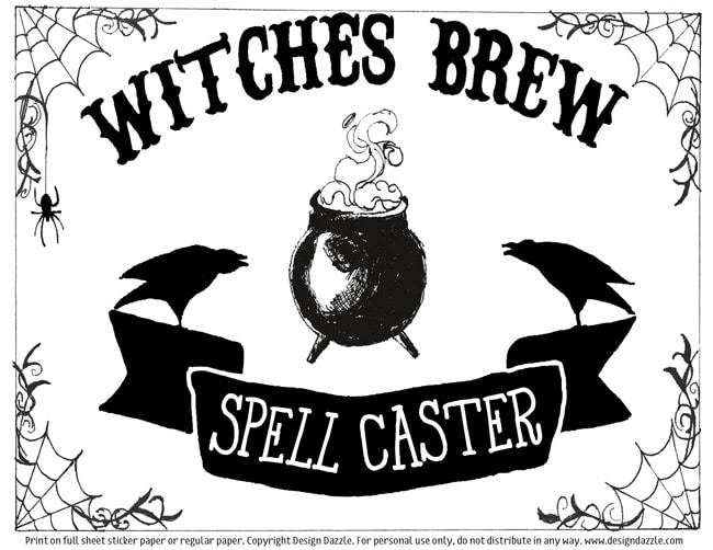Witches Brew Apple Cider Label Recipe Design Dazzle