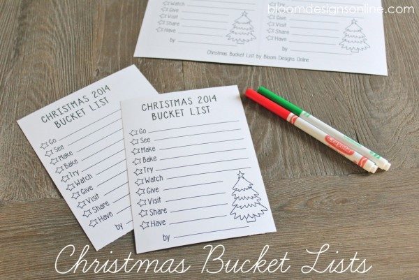 christmas ideas for kids -christmas bucket list