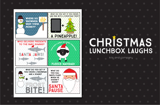 Christmas Lunchbox Laughs from kiki and company. LOVE these!