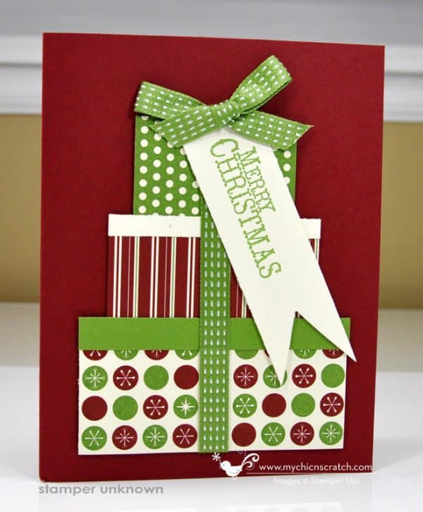 Christmas presents on a darling Christmas Card!