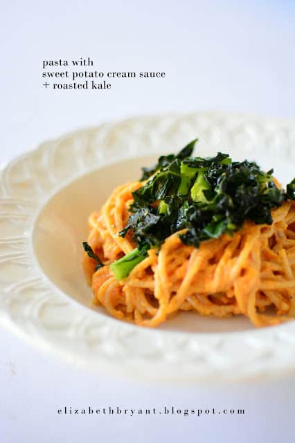 Pasta with Sweet Potato Cream Sauce. Healthy Dinner for a healthy new you!