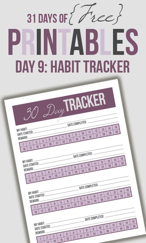 free printables for tracking habits