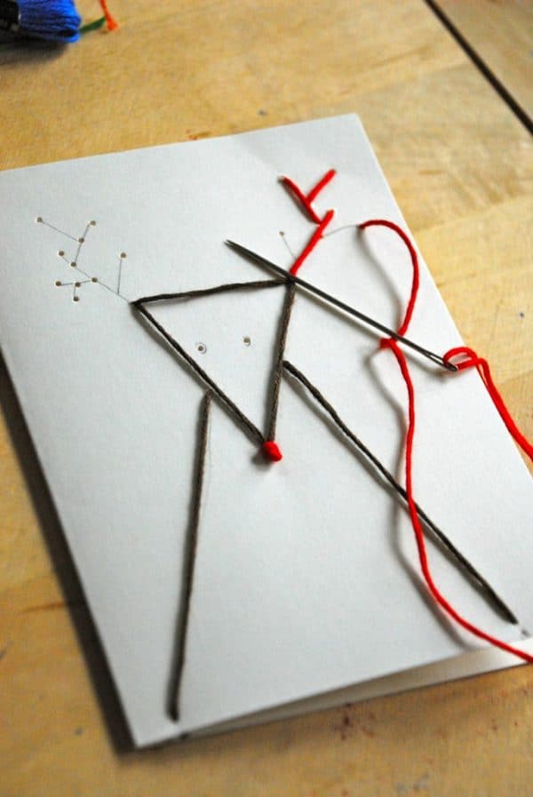 Hand Stitched Reindeer Cards! 