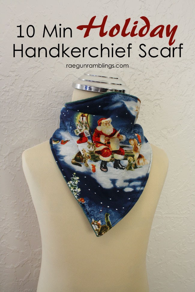 Handkerchief Christmas Scarf Tutorial - Rae Gun Ramblings.com