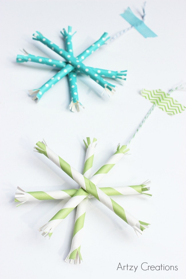 DIY : Paper Straw Snowflakes 