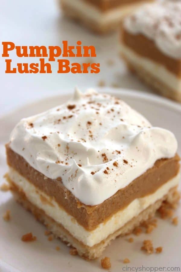 Pumpkin Lush Bars! Delicious for Thanksgiving!