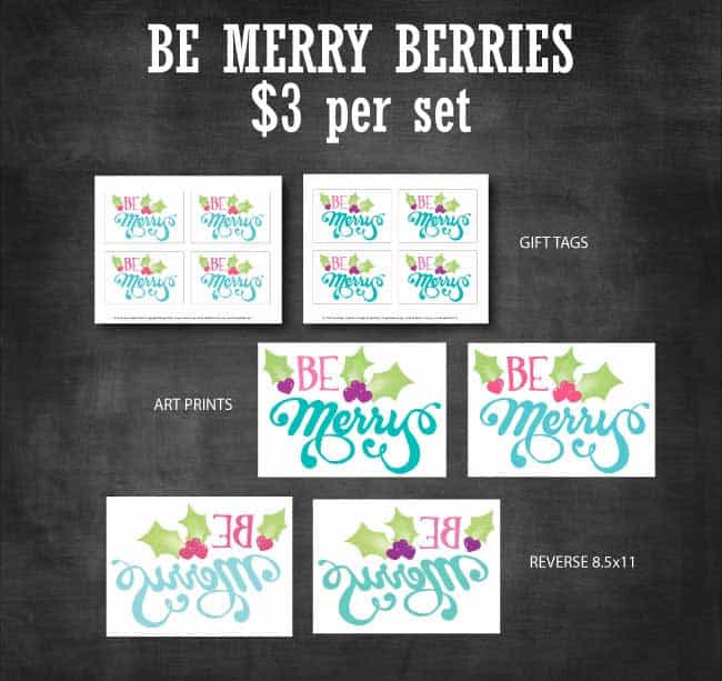 Be Merry Berries Printable Set available to purchase at www.designdazzle.com