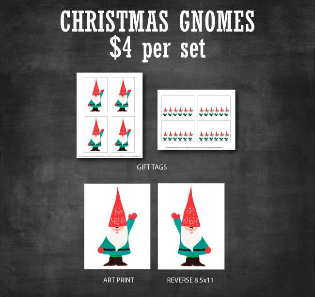 Christmas Gnomes Printable Set available at www.designdazzle.com