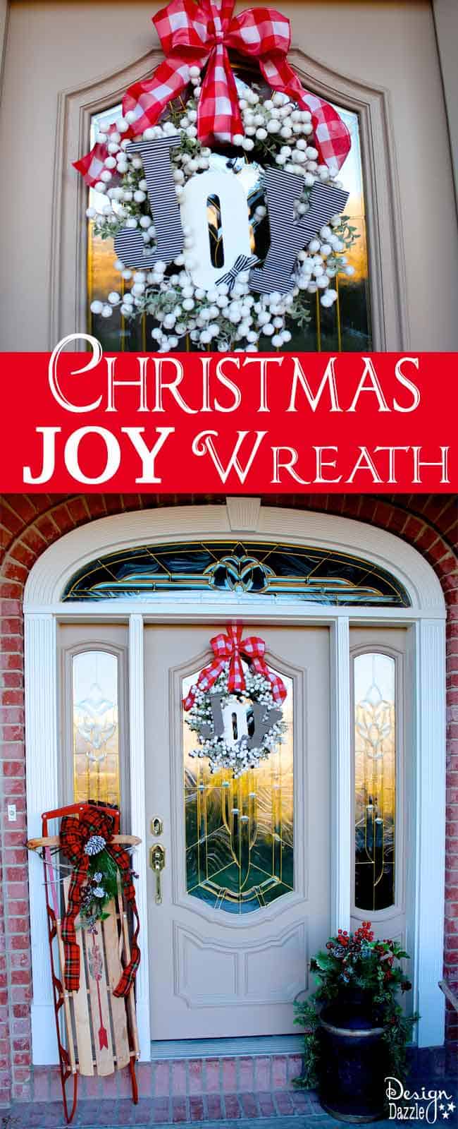 Have a wreath that needs to be spruced up? Design Dazzle shows you an easy DIY made with washi tape! | diy holiday wreath | diy Christmas wreath | Christmas wreath decor | how to make a Christmas wreath | outdoor holiday decor || Design Dazzle #holidaywreath #christmaswreath #diywreaths 