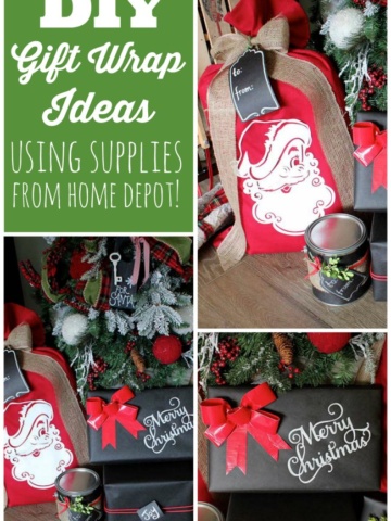 DIY gift wrap ideas using supplies from Home Depot