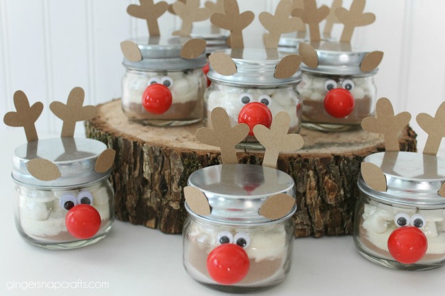 hot cocoa reindeer jars