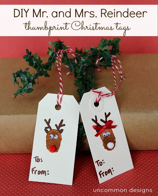 christmas ideas for kids - reindeer tags